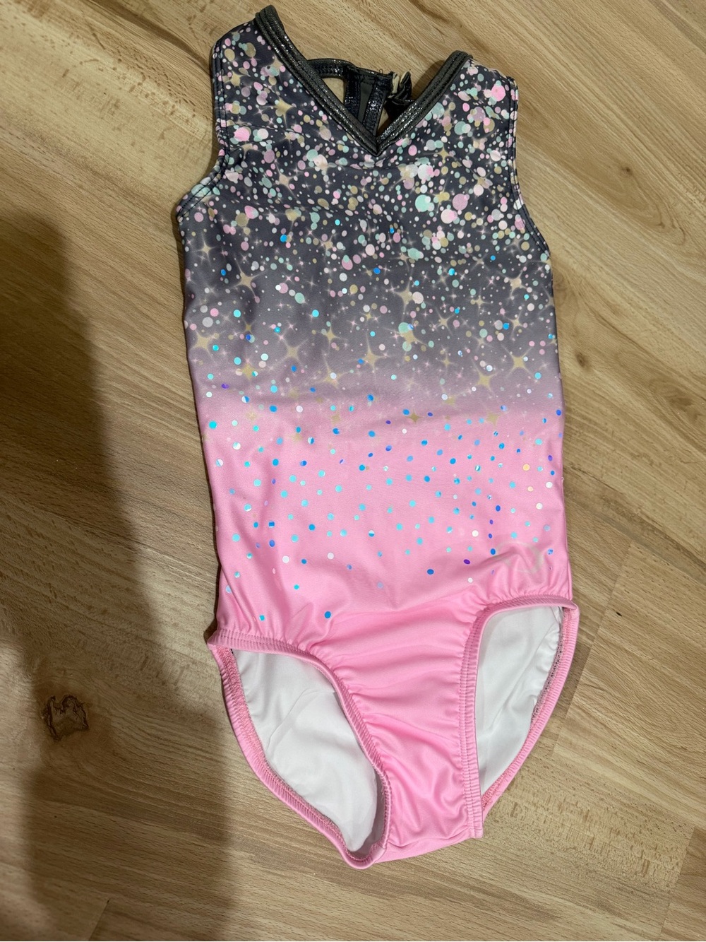 Girls Pink Ombre Sparkle One-Piece Leotard